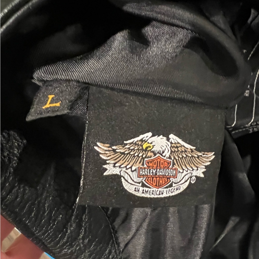 Harley Davidson Leather Motorcycle Riding Chaps Pants Size Large - Picture 8 of 12